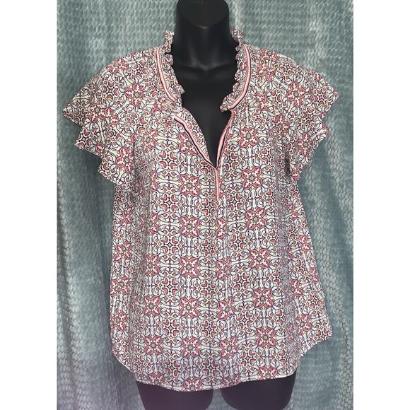 Max Studio Blouse Women's XS Ruffled Sleeves Pink - Picture 1 of 5